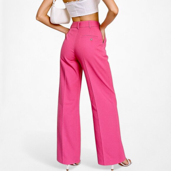 Zara Pink High Waisted Pink Straight Leg Pants Size XS/S - Picture 3 of 8